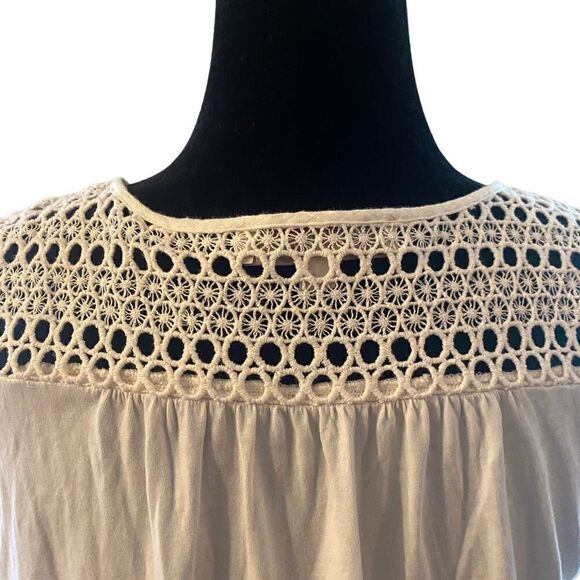 Ann Taylor Loft Ivory Crochet‎ Insert Sleeveless Top - Picture 7 of 10